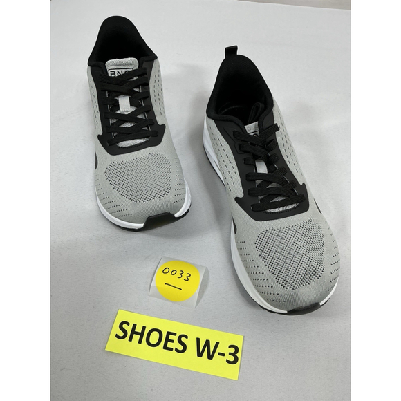 Men’s NWOT BNQ Wide Lace Up Sneakers Gray Black Us 10.5 Mesh